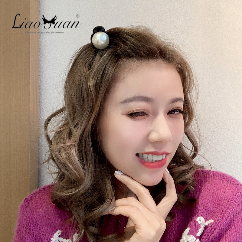 French Sweet Imitation Pearl Hairpin Top Clip Elegant Head Clip Simple Korean Versatile Bangs Clip Headwear