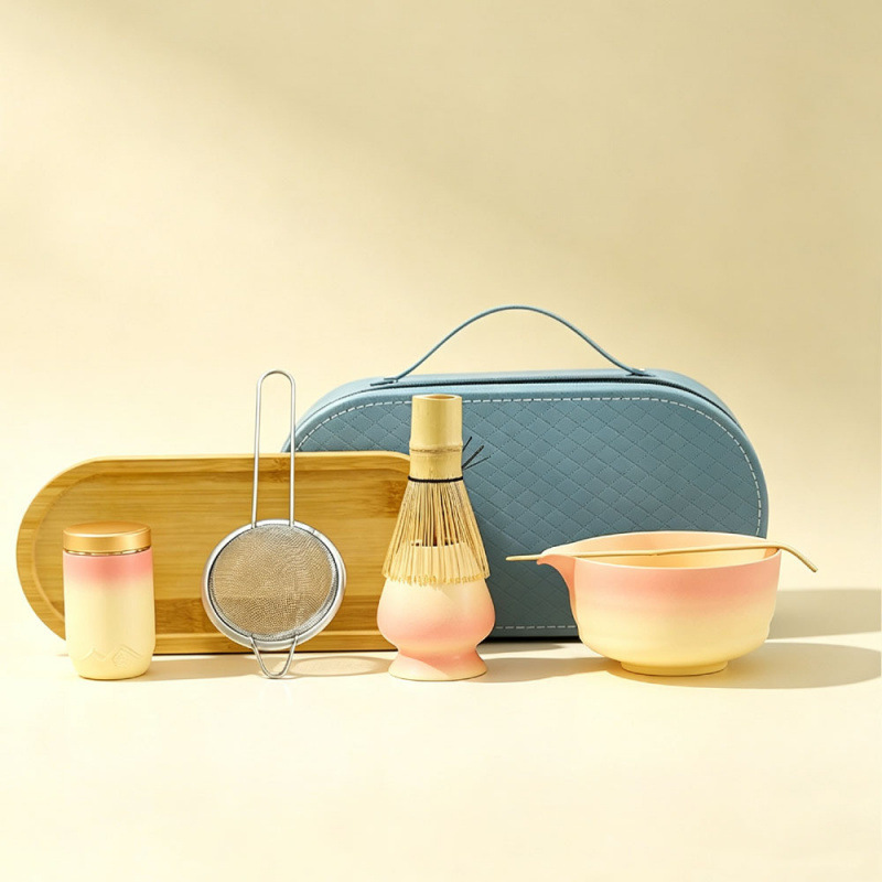Matcha tea set, Song Dynasty-style tea ceremony, creative Japanese tea whisk, 100-piece tea whisk set, tea whisking tool, portable tea bowl