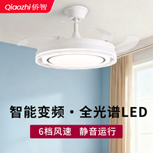 卧室灯风扇灯隐形客厅餐厅灯简约现代电扇灯中山风扇一体吊扇灯具