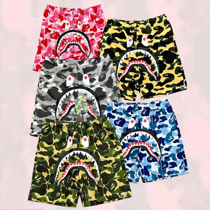 Trendy Brand Bp Camouflage Shark Shorts for Men and Women, 2026 Summer New Sports Casual Breathable Five-Point Pants