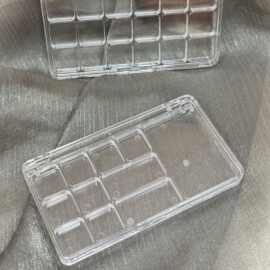 新款透明长方多格眼影盘18格眼影盘10格眼影腮红高光盘源头厂家