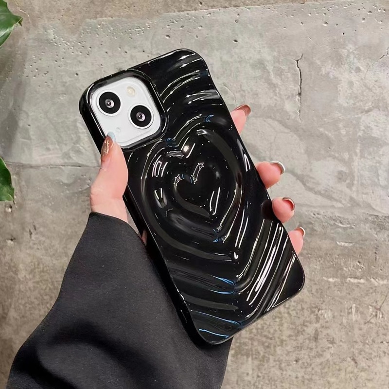 純色の立体愛はiphone15アップル16promax携帯ケースの新型14カップル13ソフトケースの女性を適用します。|undefined