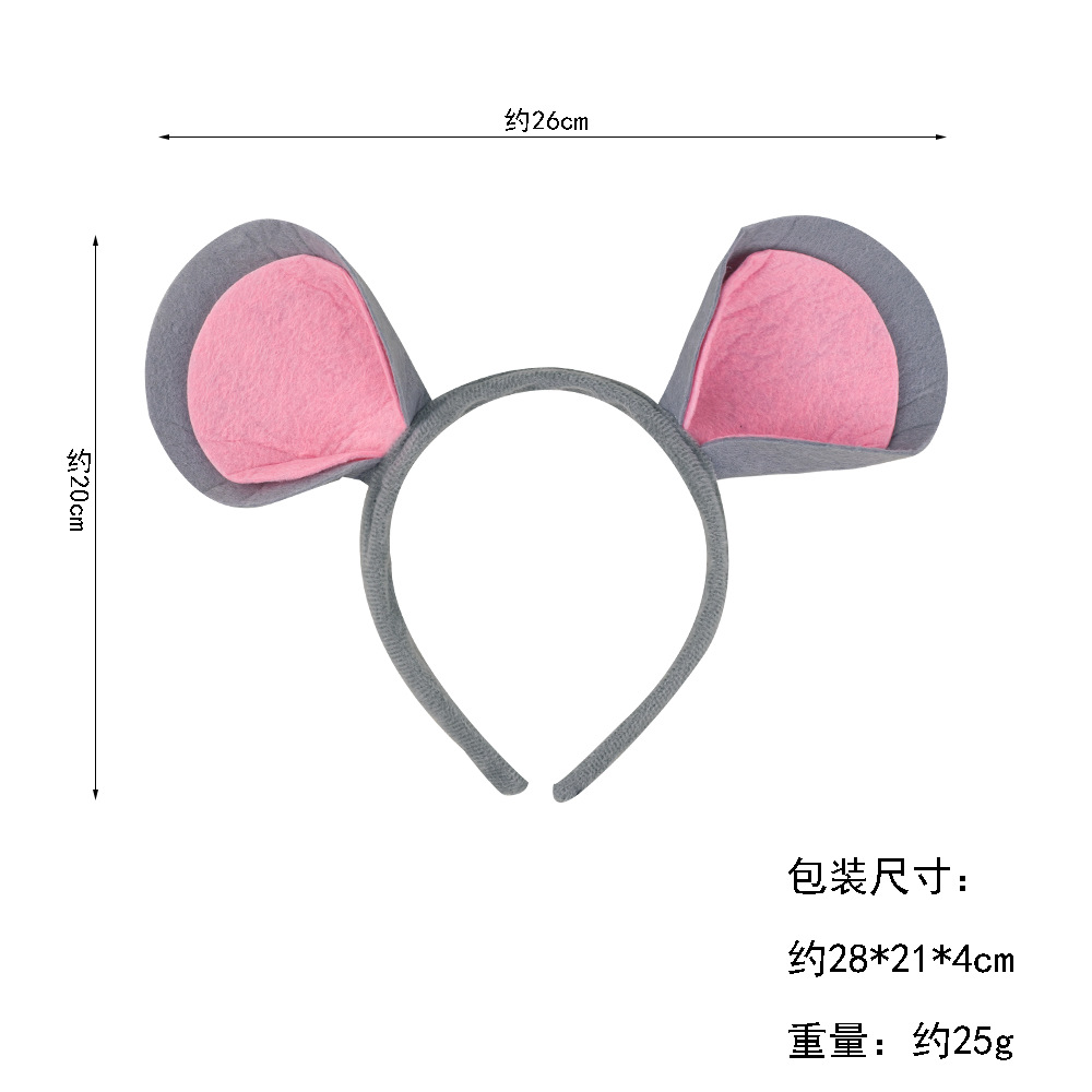 Diadema de ratón de felpa creativa Diadema de oreja de ratón del zodíaco de dibujos animados Diadema de animal de Halloween lindo