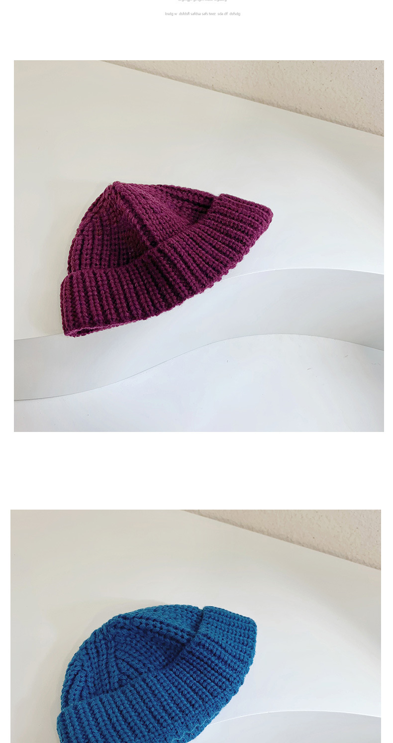 Unisex Children's hat Autumn solid color baby wool hat Autumn winter boys and girls warm melon skin hat knitted hat_voghion.com