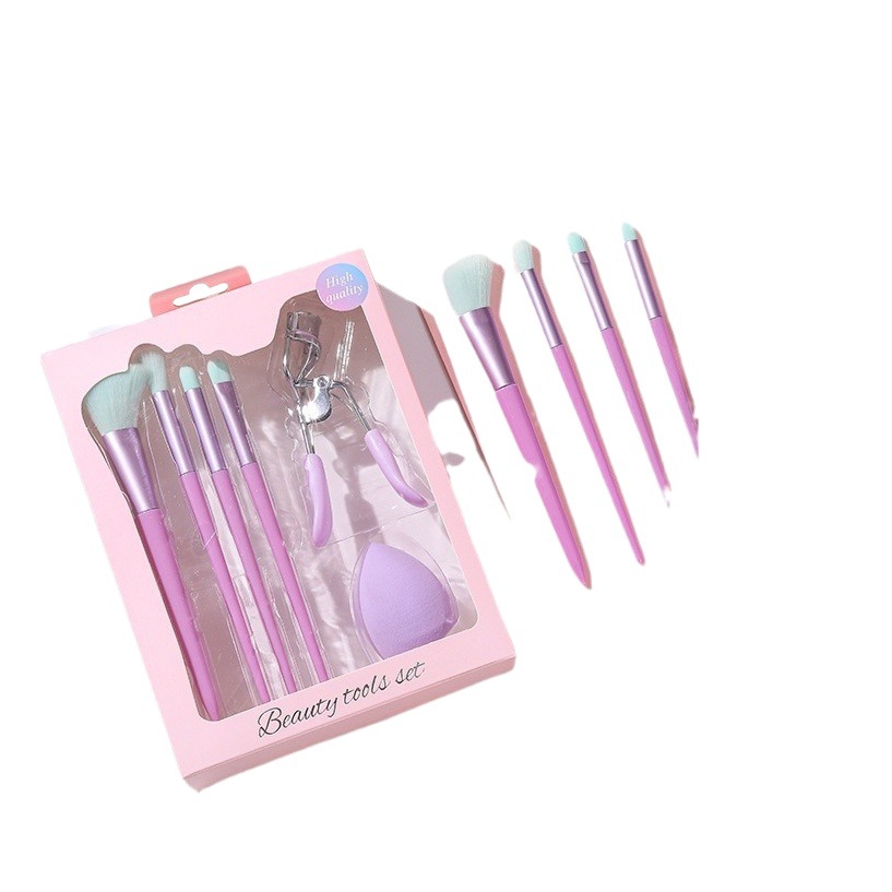 6 pack de pinceles de maquillaje blending suit corrector cepillo rubor cepillo de sombra de ojos rizador de pestañas belleza huevo maquillaje huevo polvo suelto
