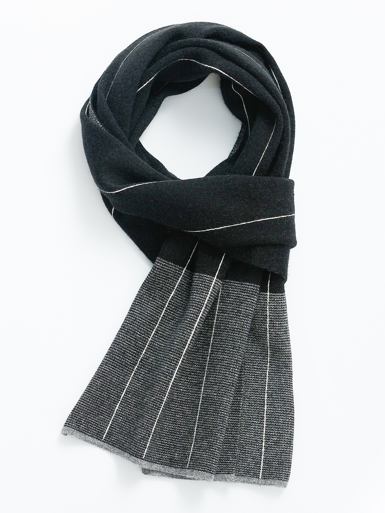 Knitted Scarf For Men Striped Warm Thick Neck Accessory_voghion.com