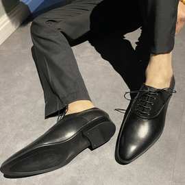 定制高端休闲商务男士皮鞋小珍珠拼头层真皮皮鞋低帮舒适时尚男鞋