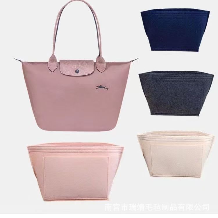 龍祥ブランドのフェルト製インナーバッグ、龍祥バッグ用フェルト製インナーバッグ、餃子型収納化粧ポーチインナー、ハンドバッグ用インナーを越境供給|undefined