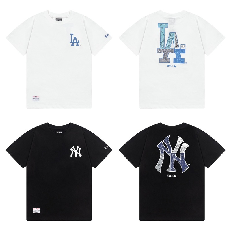 国境を越えた貿易 25S 夏新作 MLB/NY 新しい男性と女性のファッションベーシックラウンドネック半袖 T シャツ男性と女性用|undefined