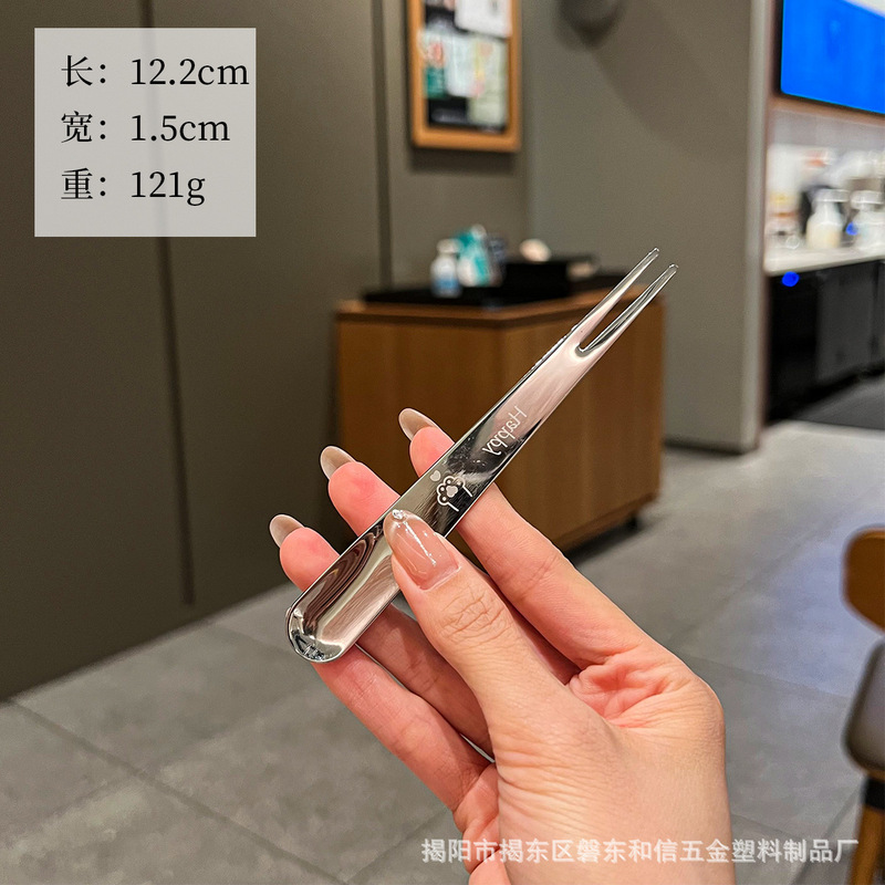 食品グレードのフルーツフォーク 316L ステンレス鋼フォーク子供用ポータブルデザートフォークケーキスナックフォーク|undefined