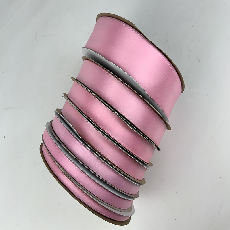 0.6-5cm宽粉色加密涤纶缎带DIY发饰彩带烘培婚庆绸带礼品包装丝带