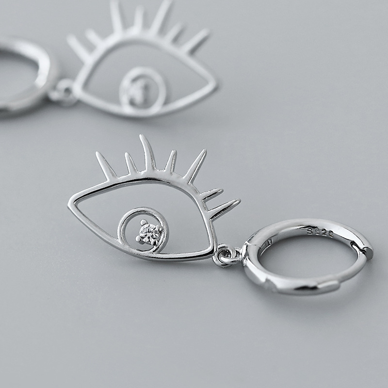 fashionable simple eye geometric inlaid zircon copper earrings wholesale nihaojewelrypicture5