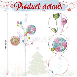 Cross-Border Christmas Decoration Foam Candy Crutches Red and White Christmas Tree Decoration Rattan Decoration Pendant Window Ornaments