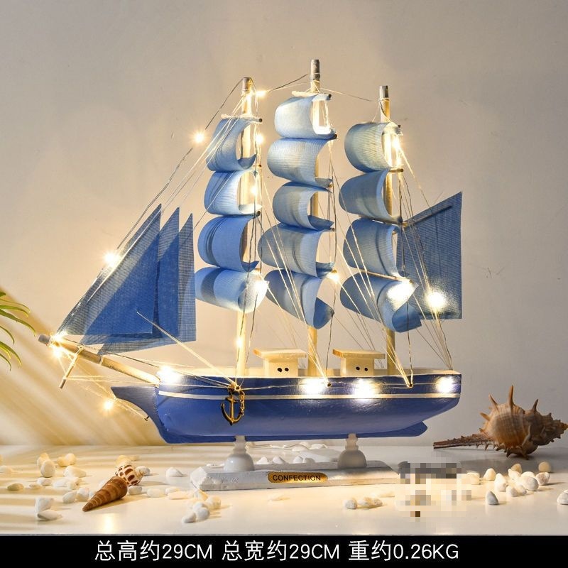 淘供品帆船置物卒業シーズン木造工芸品模型客間開業大吉置物木製帆船|undefined