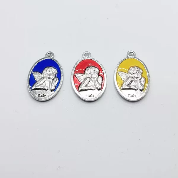 Angel Rosary DIY Enamel Jewelry Necklace Pendant Plain Silver Angel Metal Bracelet Accessories Foreign Trade Cross-Border E-Commerce