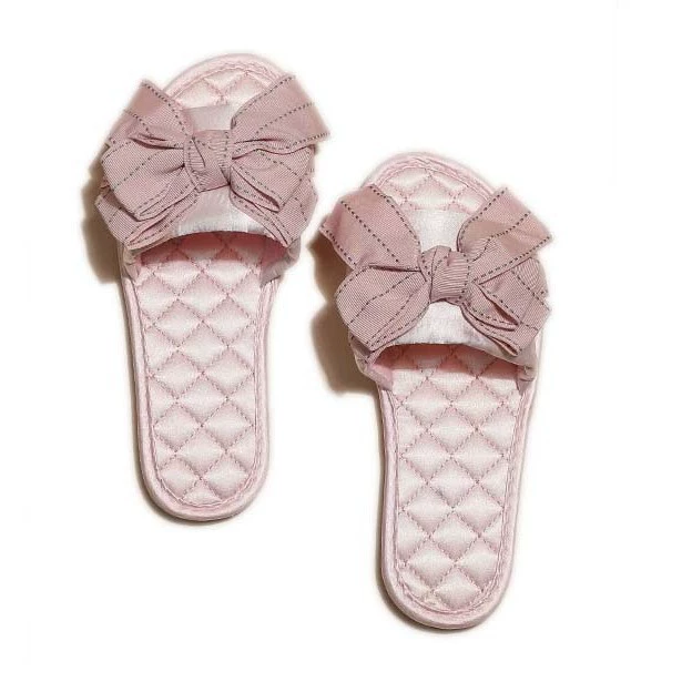 Женские летние шелковые тапочки-балетки в корейском стиле с имитацией банта, новинка 2025 года, трансграничная электронная коммерция Amazon.