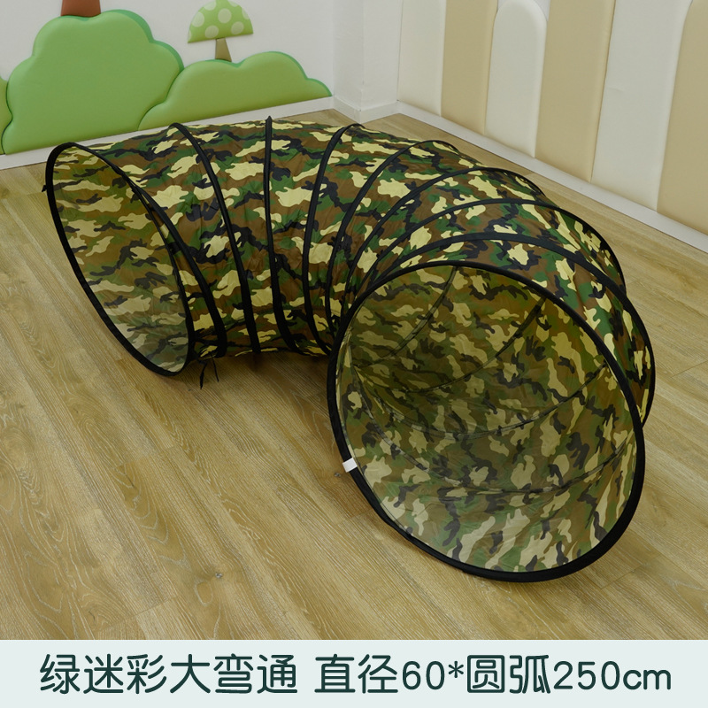 Túneles solares camuflados directamente a través de curvas rastreando agujeros equipos de entrenamiento sensorial para niños trepando juguetes de interior