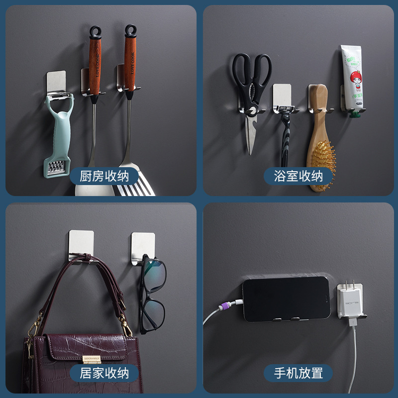 穴を開けないステンレスの髭剃りのハンガーの浴室の跡がない壁掛けの髭剃りのスタンドのプラグのフックの髭剃りのスタンド|undefined
