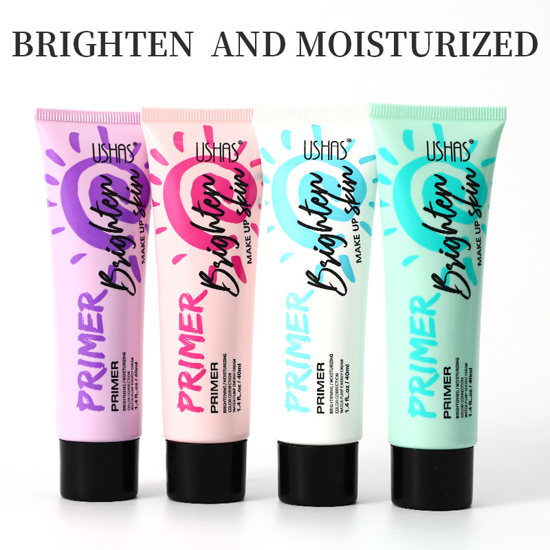 USHAS spot transfronterizo venta caliente control de aceite prebase de maquillaje natural de larga duración sin maquillaje crema corrector base líquida