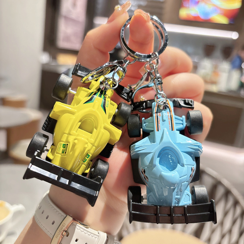 Creative cartoon alloy racing model car key chain student schoolbag pendant small gift couple pendant wholesale Creative cartoon alloy racing model car key chain student schoolbag pendant small gift couple pendant wholesale