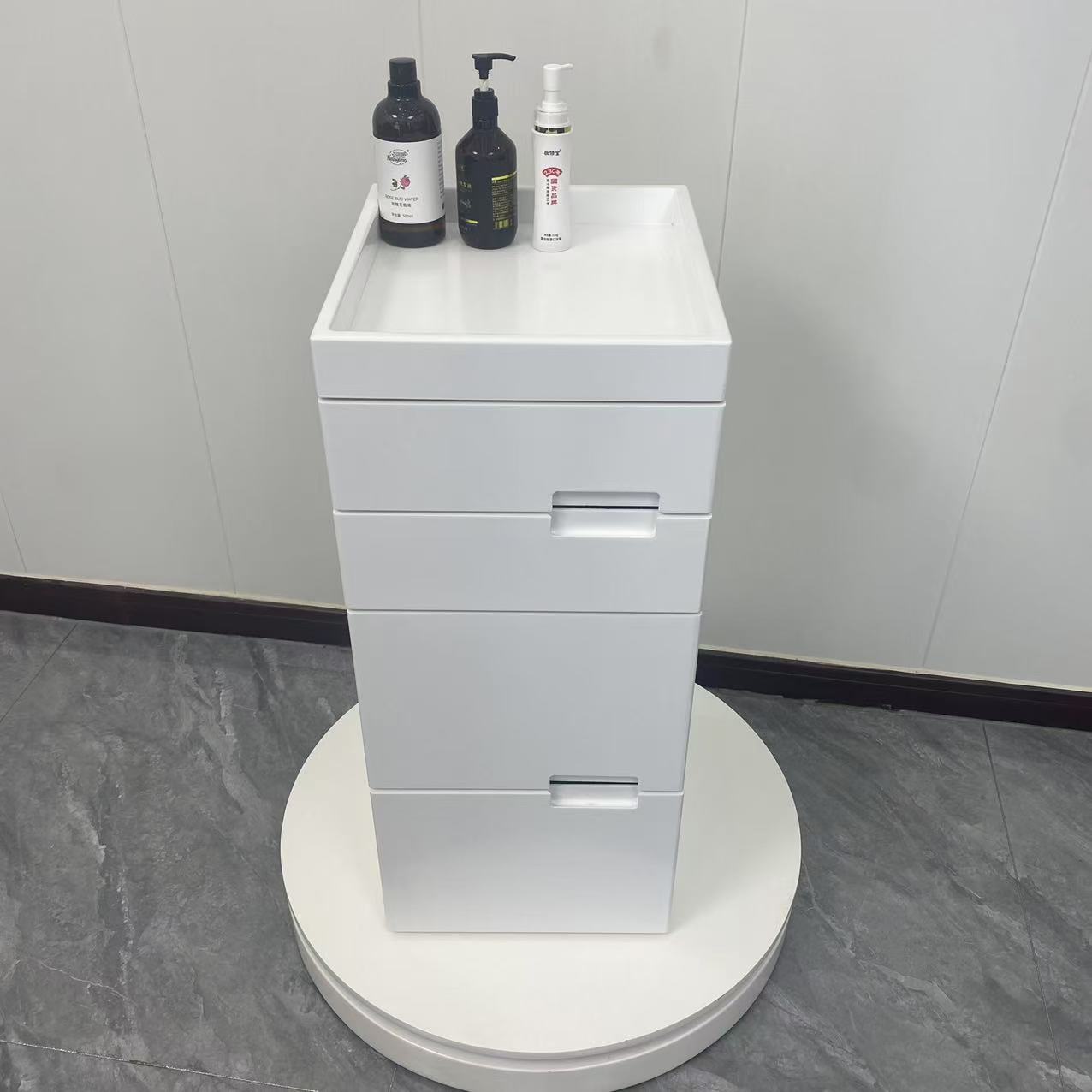 Gabinete de herramientas de moda barbería proceso de pintura de cocción multicapa armario de almacenamiento tipo cajón con lámpara de gran capacidad