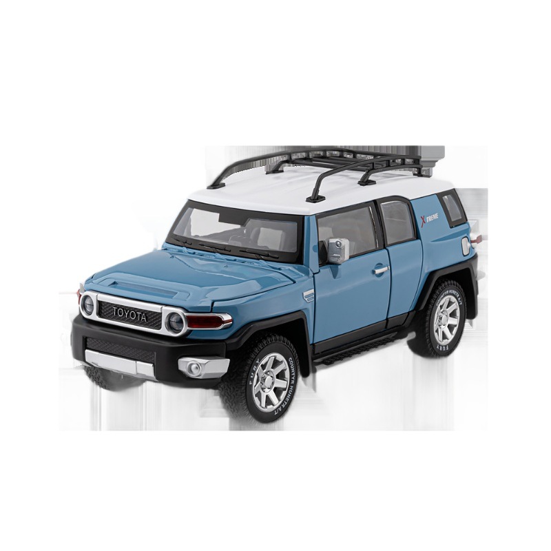 (2개) 1:24 TOYOTA FJ COOL ROAD ZE 오프로드 차량 장난감 합금 ACOUSTO-OPTIC 선물 모델 국경 간 대외 무역