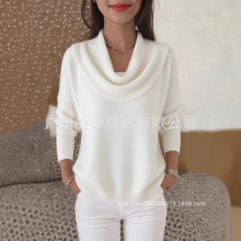 2025跨境外贸女装独立站亚马逊速卖通秋冬季新款纯色长袖上衣毛衣