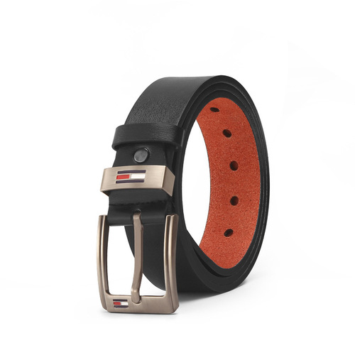 Men's Belts Casual Fashion Pin Buckle Belts Retro Oil Drops Flat Microfiber Youth Versatile Belts