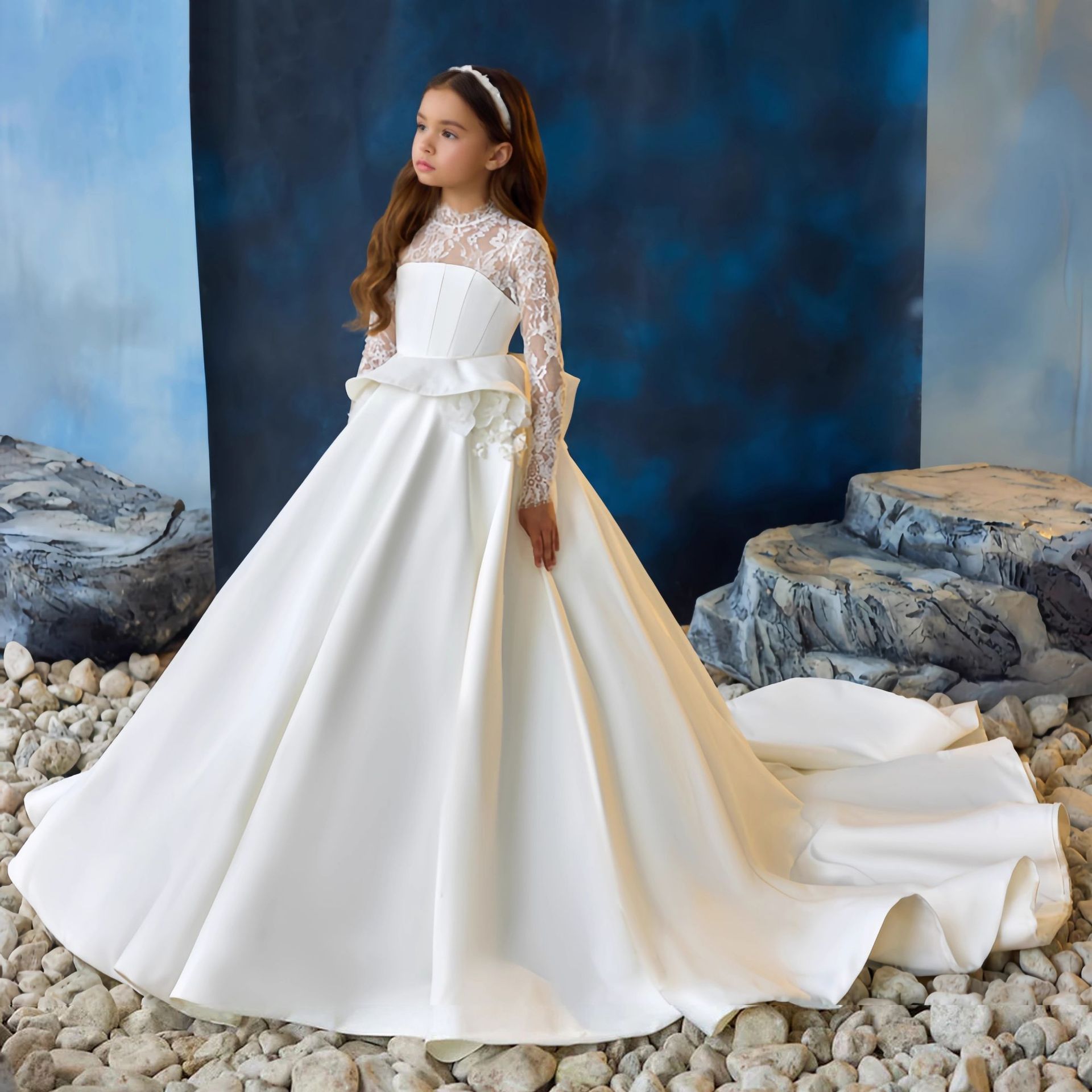 Children's Princess Tulle Evening Dress Casual Baby Girl's Piano Performance Costume For Ages 3-8_voghion.com