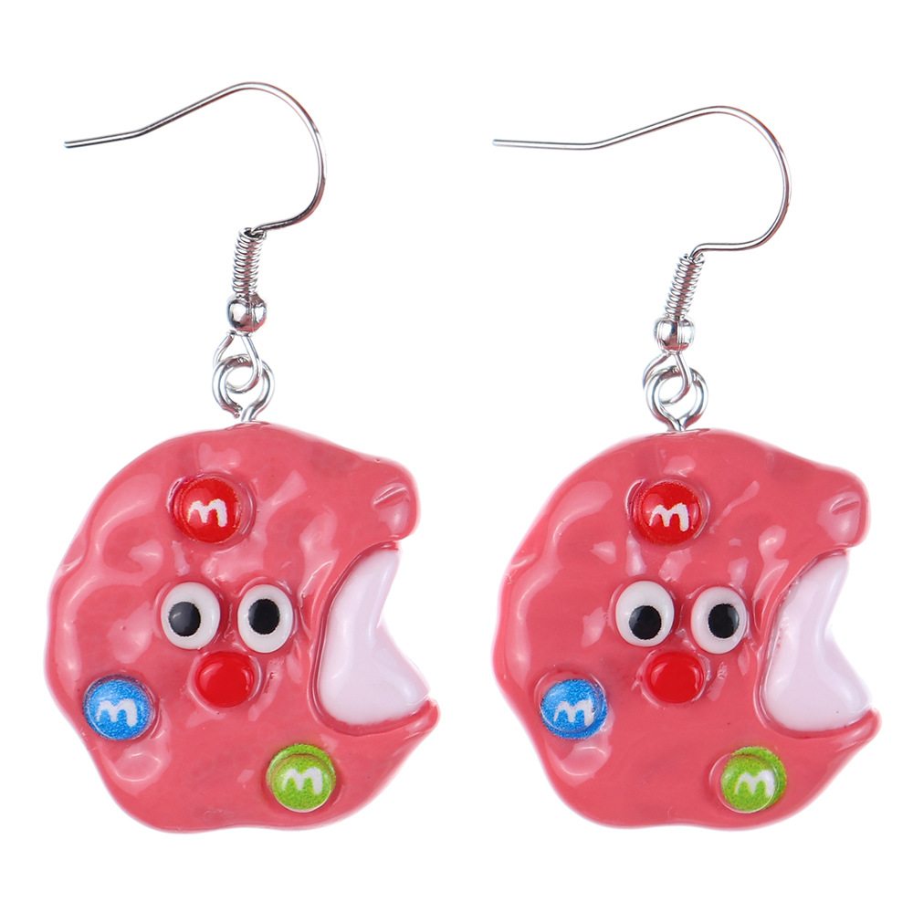 1 Pair Cartoon Style Cute Donuts Plastic Drop Earrings display picture 4