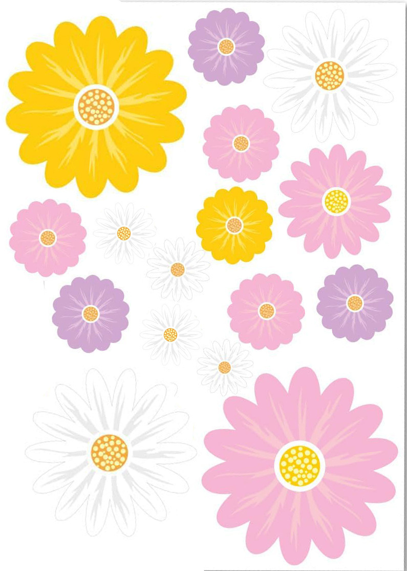 Nuevos pegatinas de flores de Amazon anti-UV trébol crisântemo pegatinas de automóviles pegatinas impermeables para bicicletas