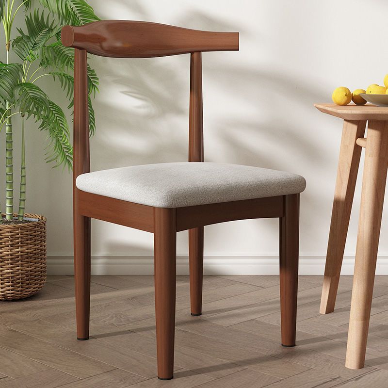 황화 배 라이트 그레이 직물 쿠션 혼 의자 [아름다운 새]]