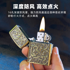 Douyin の人気の古代スタイルのゾロ金属砥石灯油ライター十分な供給温州純銅ライター