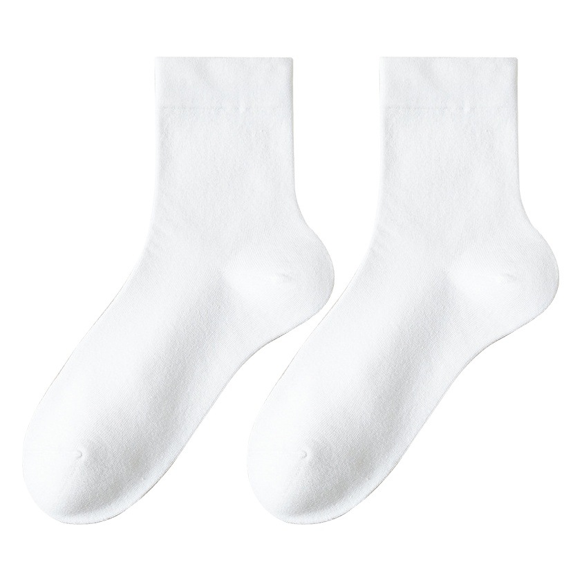 Calcetines Zhuji de algodón de primavera y verano, calcetines sin huesos de tubo medio para mujer, calcetines de pila blancos de algodón, calcetines de confinamiento que absorben el sudor y desodorizantes al por mayor