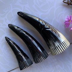 White yak horn tip shampoo comb horn massage comb horn exquisite shampoo comb 2021 new scenic spot recommendation