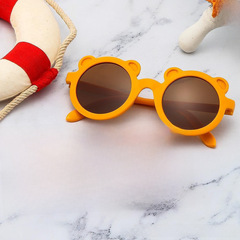 兒童墨鏡兒童太陽鏡2022新款太陽眼鏡奶油色系潮男女寶寶防曬墨鏡