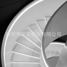 耐磨户外金属家庭式售楼中心圆弧形旋转楼梯S型钢结构卷弧楼梯