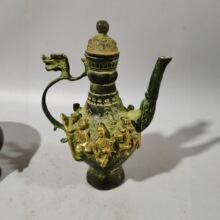 仿古做旧 茶壶家居装饰礼品工艺品古玩收藏铜壶 八仙壶摆件批发