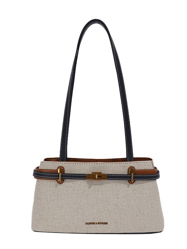 Textura de lino simple versátil alta sensación bolso de hombro de nicho para mujeres de diseño de viaje al trabajo bolsa de ocio