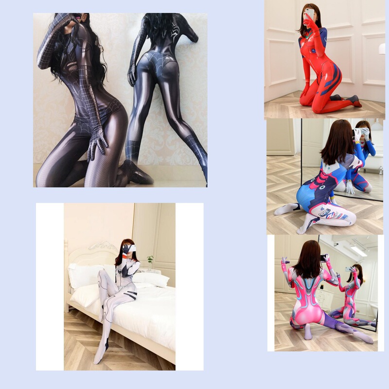 Internet Celebrant Sexy Female Spider-Man Tight Lingboli Jumpsuit Rocket Girl Watch Pioneer Asuka Clothes