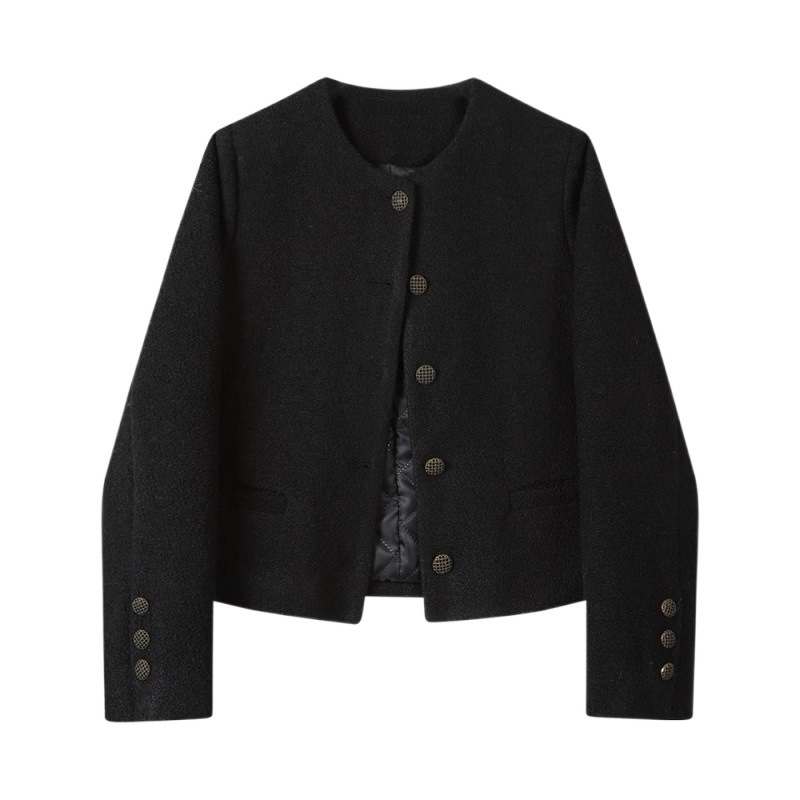 High-End Vintage Wool Tweed Short Coat for Women, New French-Style Elegant Versatile Jacket for Spring and Autumn