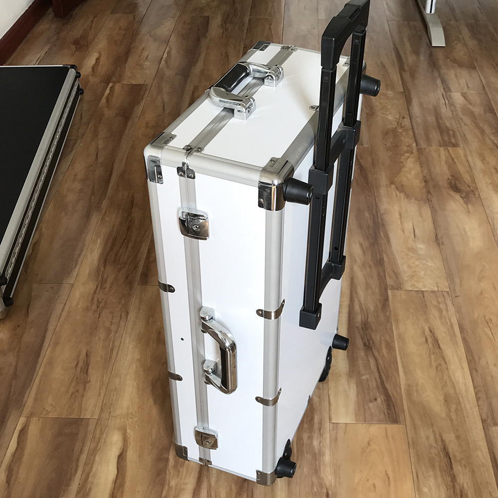 厂家供应铝合金拉杆箱多功能EVA防震精密仪器箱铝材质拉杆密码箱