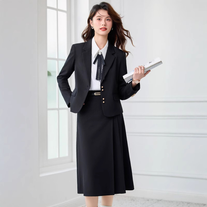 Long Sleeve Women's Suit Interview College Students Suit Jacket Female Small Professional Women's Clothing Art Examination Civil Servant Work Clothes