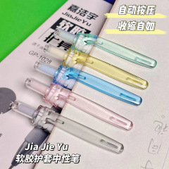 按動中性筆刷題筆學生高顏值黑筆子彈頭0.5mm碳素水筆辦公簽字筆