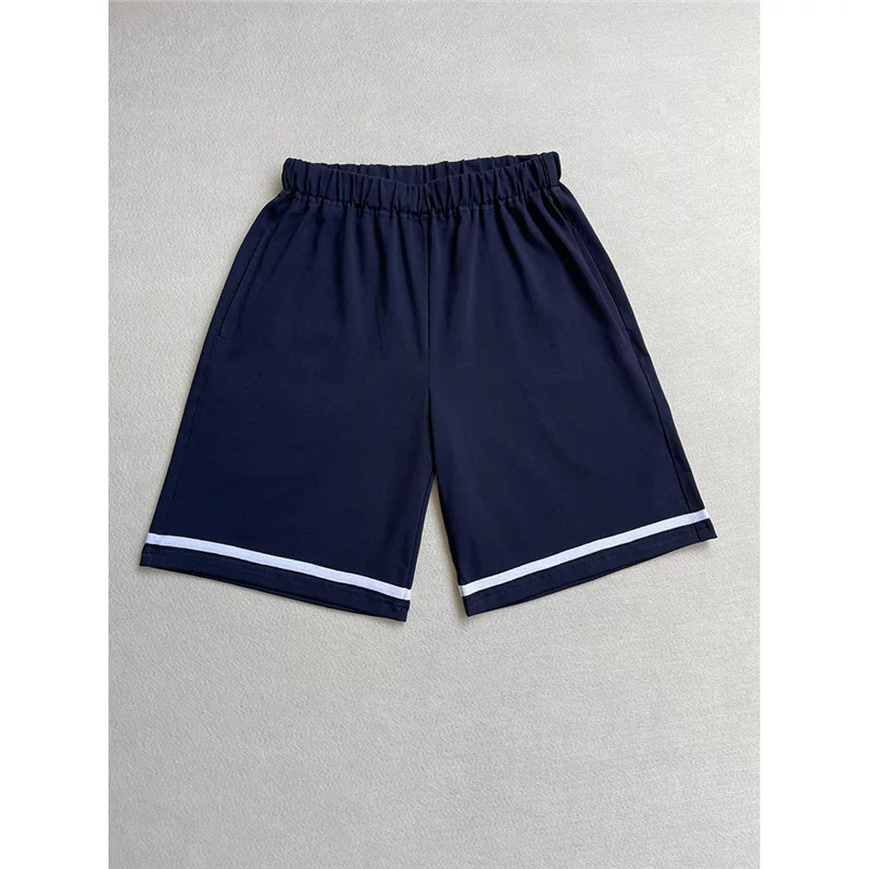Uniform, blue thin summer trousers, elastic shorts for elementary school students