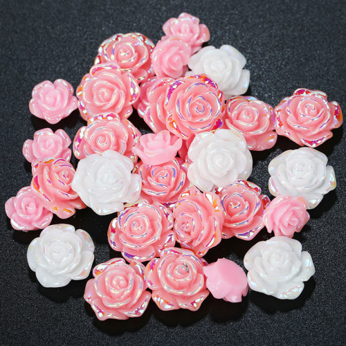 100pcs Transparent rose aurora camellia manicure accessories resin accessories handmade diy cream glue mobile phone case homemade materials