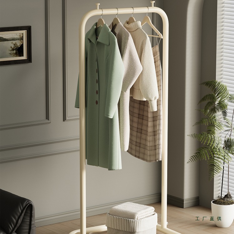 Clothes Rack Household Floor-Standing Clothes Drying Rack Small Bedroom Coat Rack Living Room Balcony Clothes Drying Rack Clothes Hanger Hanging Rod