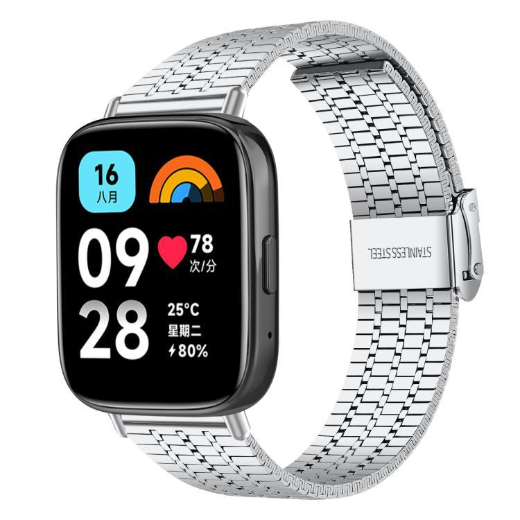 xDfind 7 cuentas de hebilla correa de acero inoxidable para Redmi Watch 3 / Xiaomi pulsera 9 Pro /