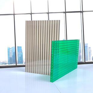 Pc Sunshade Panels Transparent Outdoor Sunshade Canopy Double-Layer Light-Transmitting Hollow Ready Stock Wholesale Sunshade Heat Insulation Sun Protection
