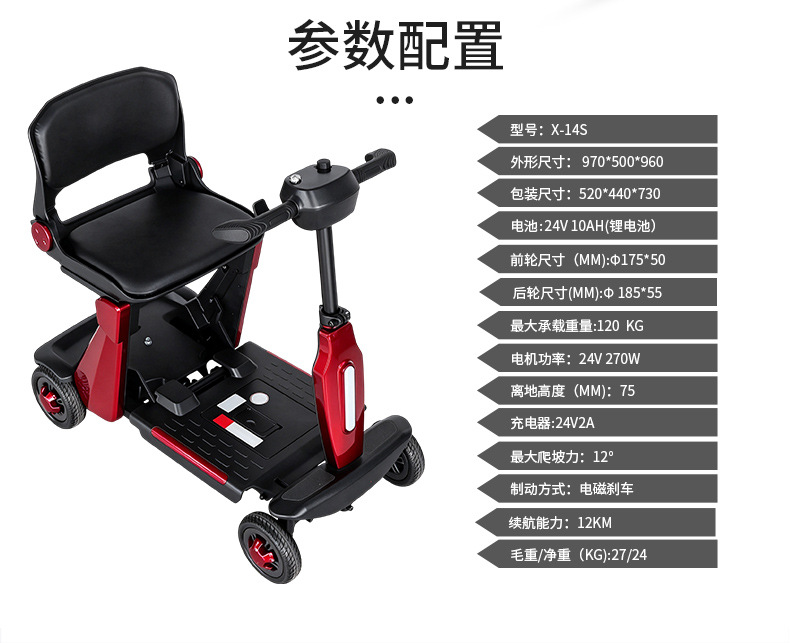 Directly supplied by the manufacturer: four-wheel electric scooters for the elderly, adult and disabled four-wheel mobility scooters with lithium batteries